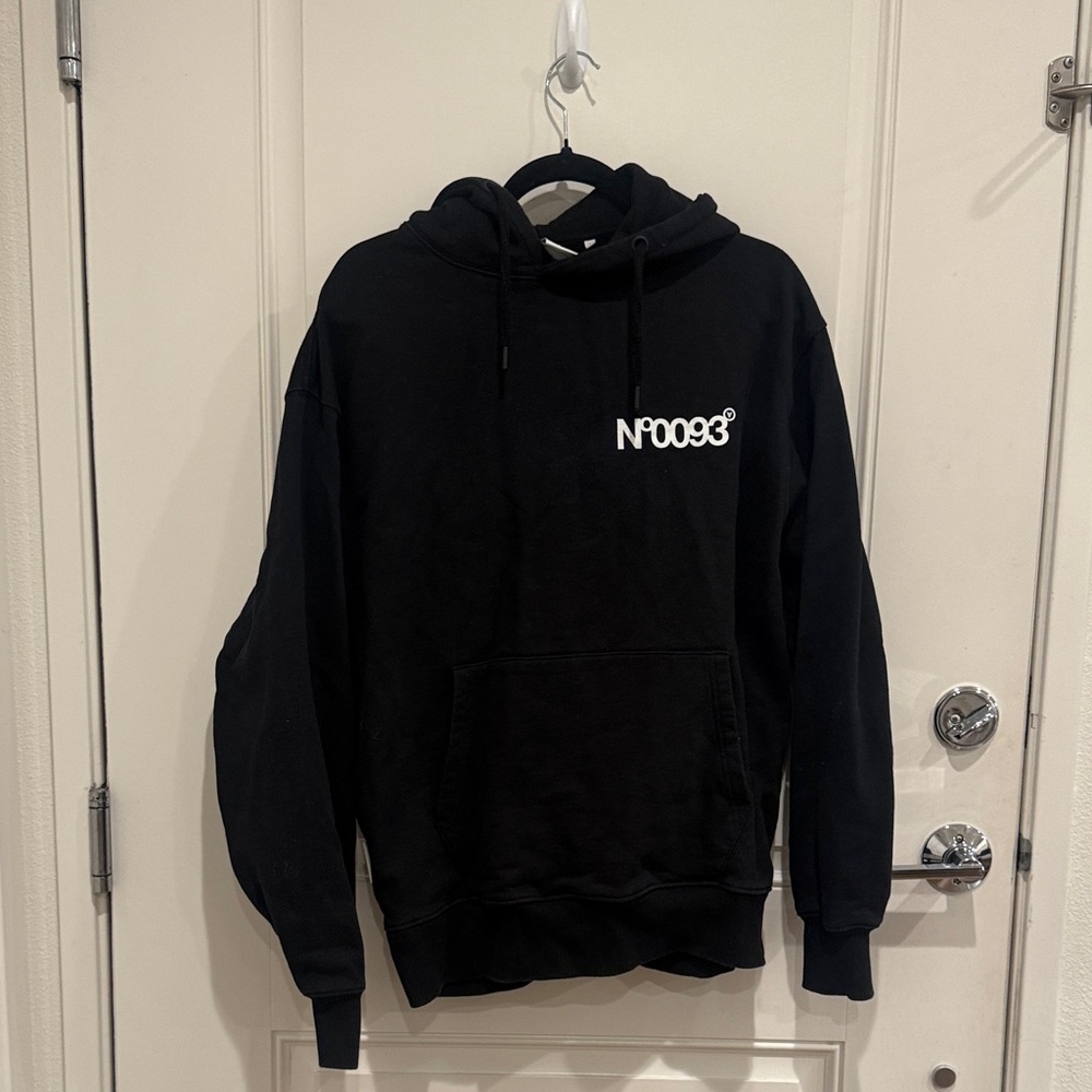 THE DSA - Men’s Black Hoodie with White Print - Size medium